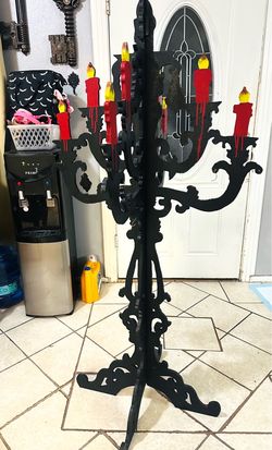 5ft Black Vintage Halloween Candelabra $30