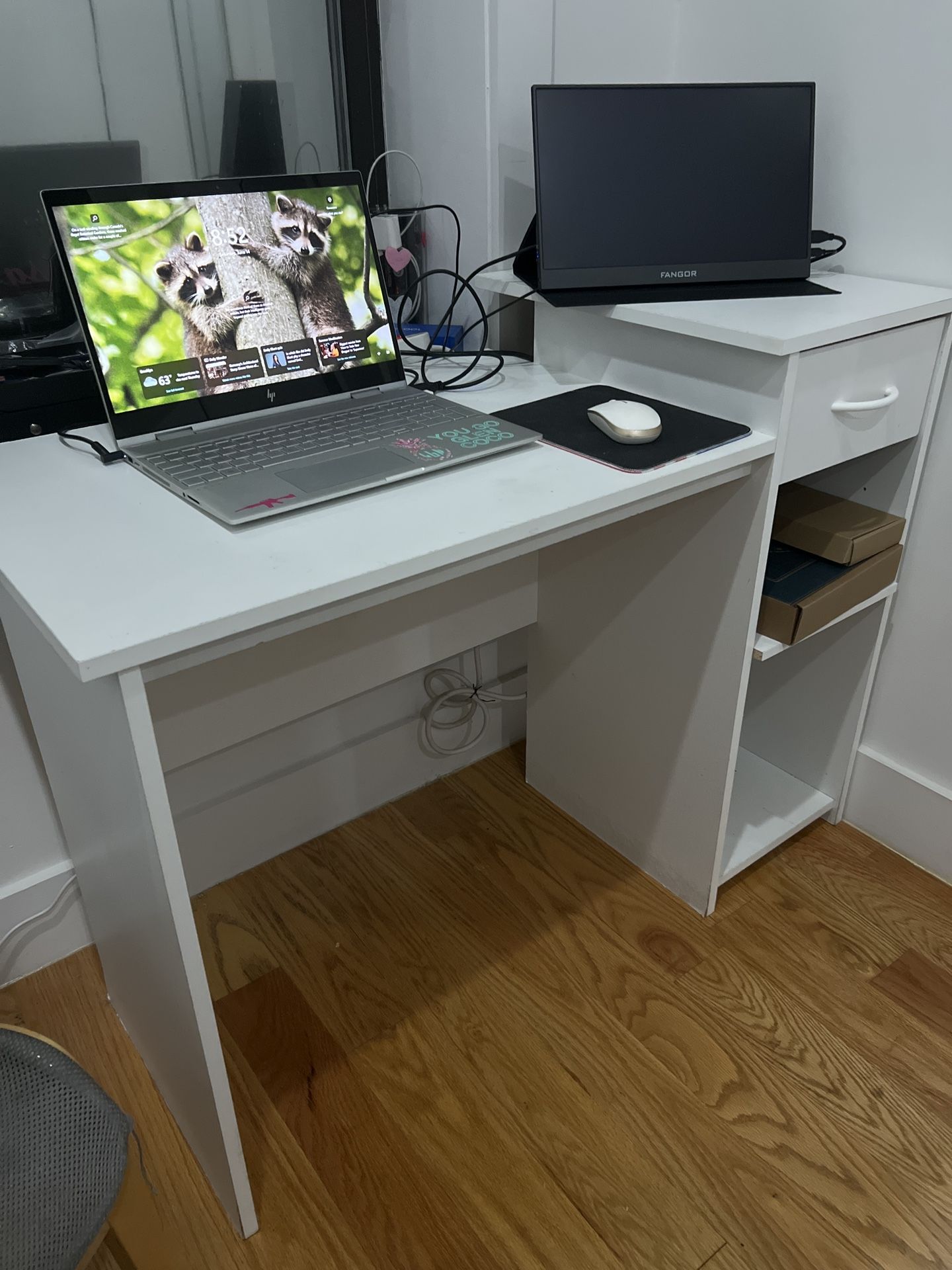 White Desk With Shelves