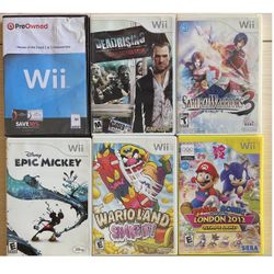 Nintendo Wii Bundle - (6 Games - Sold as a Set)