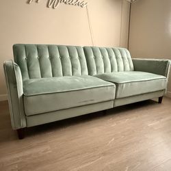 Green Perdue Velvet Convertible Sofa