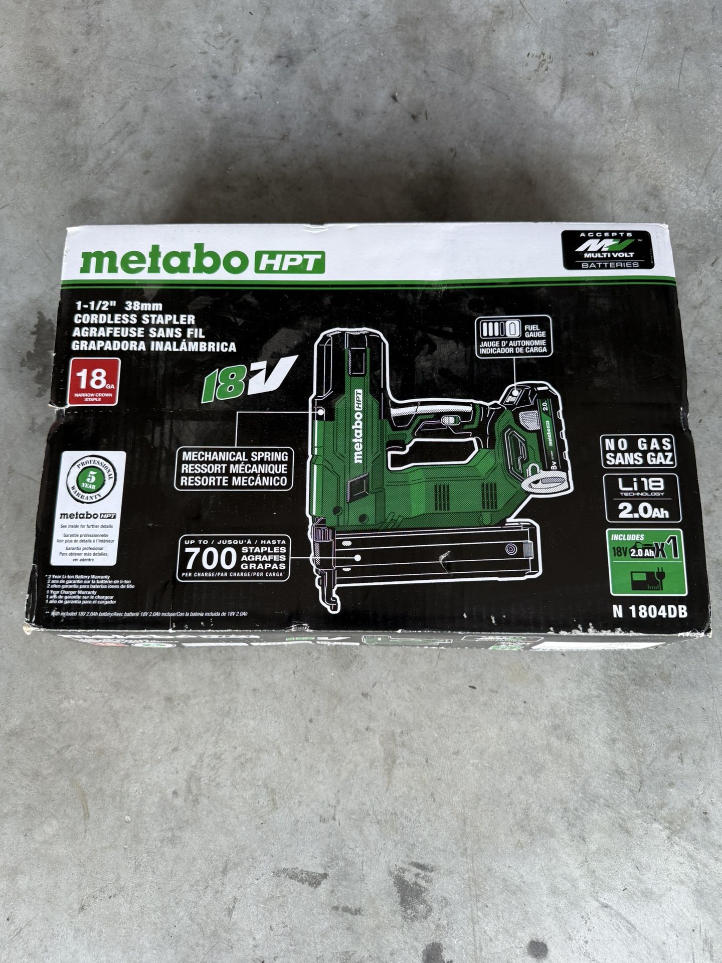 Metabo HPT MultiVolt 18 -Gauge 1-1/2-in Narrow crown Finish Stapler