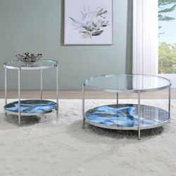 2 Pc Reversible Coffee Table Set