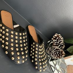 Women's Channing Studded Slip On Mule Flats with Memory Foam Insole -