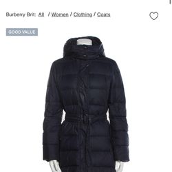 Burberry Brit Womens Puffy Belted Jacket 