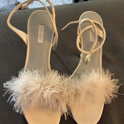 Nine West Furry Satin Heel Sandals