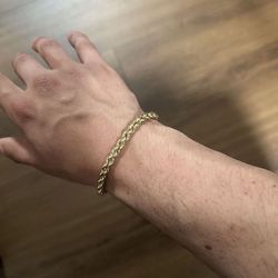 Gold Rope Bracelet 10K 8.5 Inches