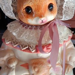 Easter Rabbit  Ceramic cookie jar