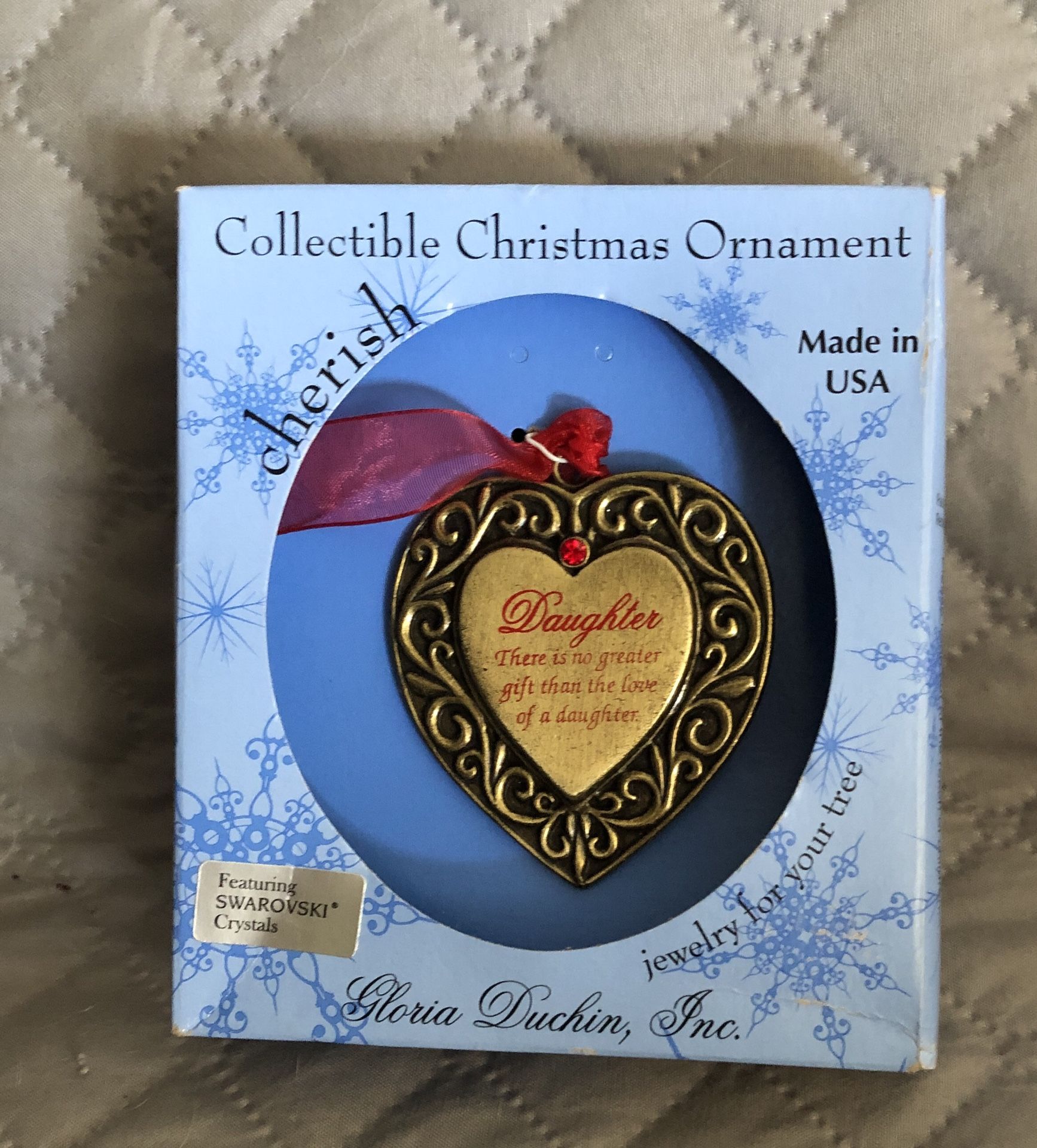 Gloria Duchin Daughter Collectible Christmas Ornament With Swarovski Crystals