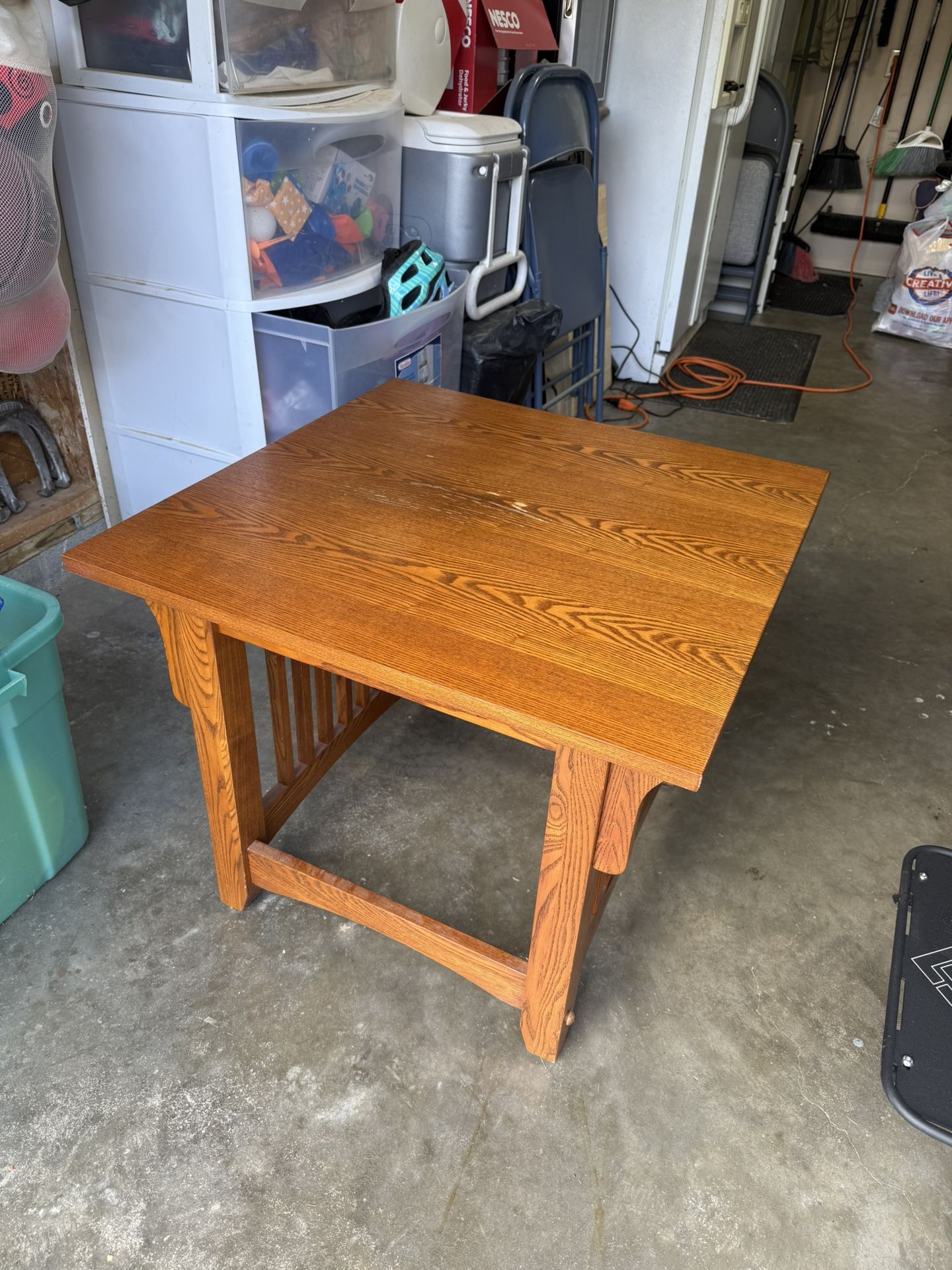 Solid Oak Mission Style Side Table 