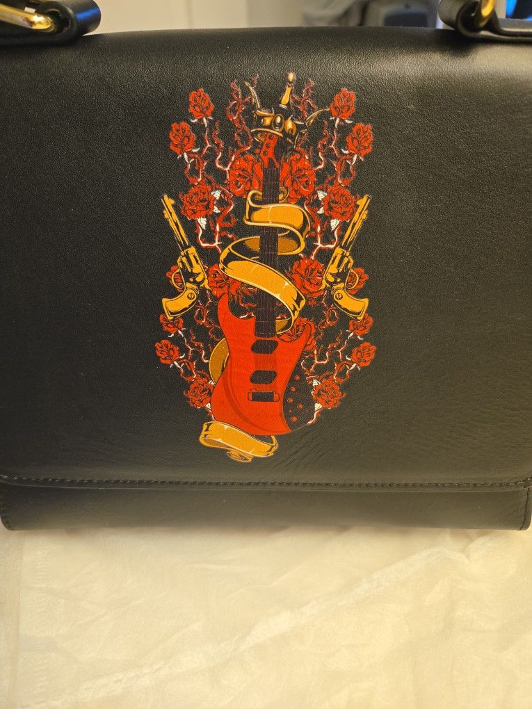 Black leather handbag/ Purse