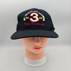 Vintage Dale Earnhardt #3 NASCAR Racing Champion Black AdjustableHat. 4