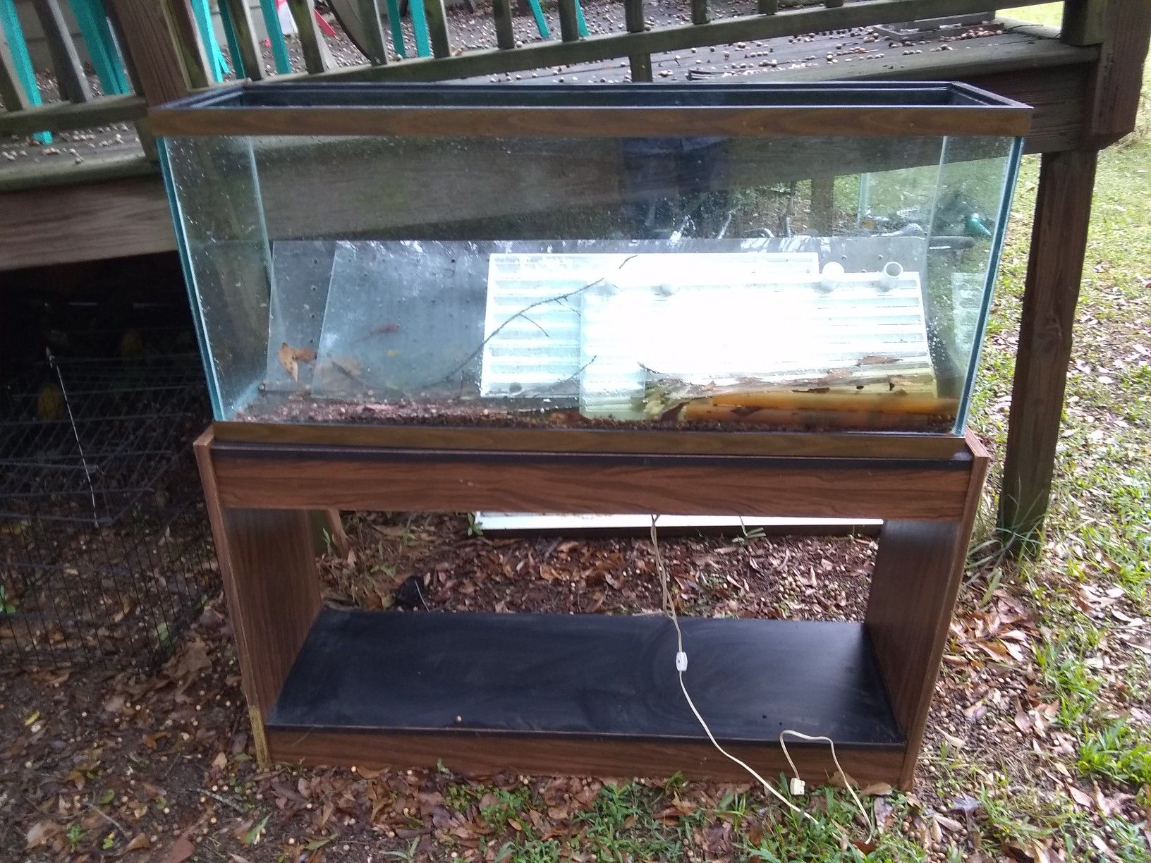 55 gallon fish tank +stand +extras