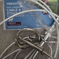 25' Long Lead 60 lbs Dog Stake and Tie Lead