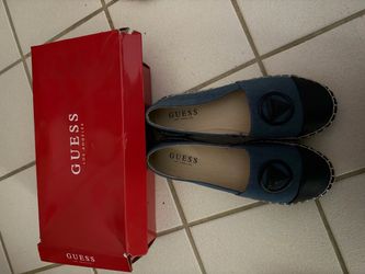 Guess Los Angeles Blue Espadrille Flats never worn