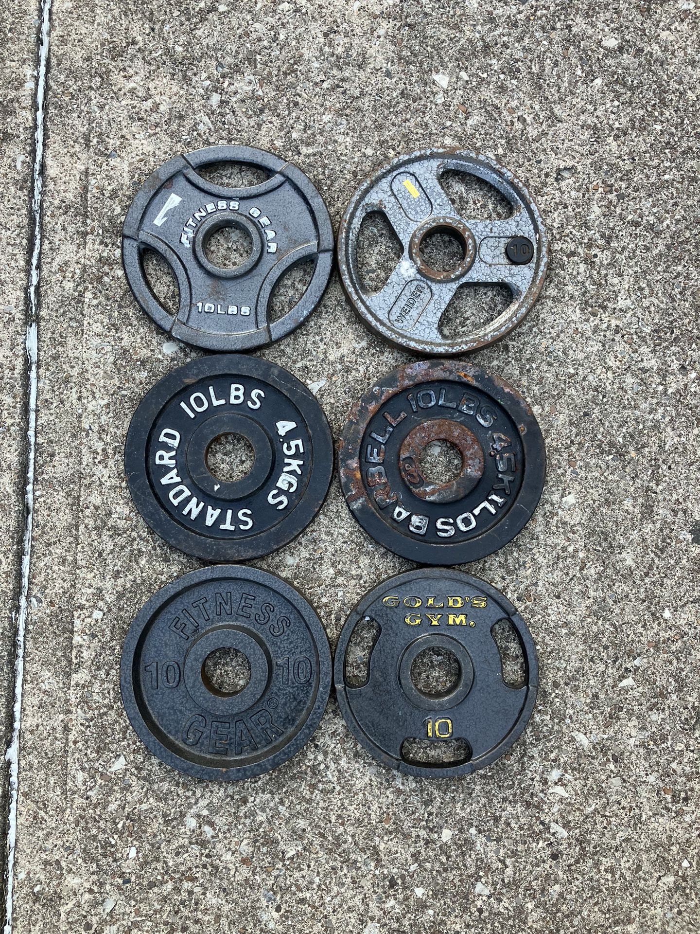 Mismatched 60lbs of Olympic 2” Weight Plate set weights plates 10lb 10lbs lb lbs for Barbell Bar Dumbbell Dumbbells
