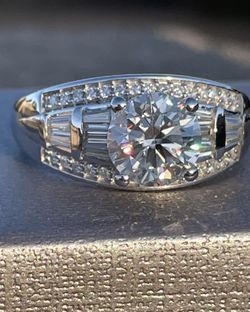 Moissanite Ring- Sterling Silver 