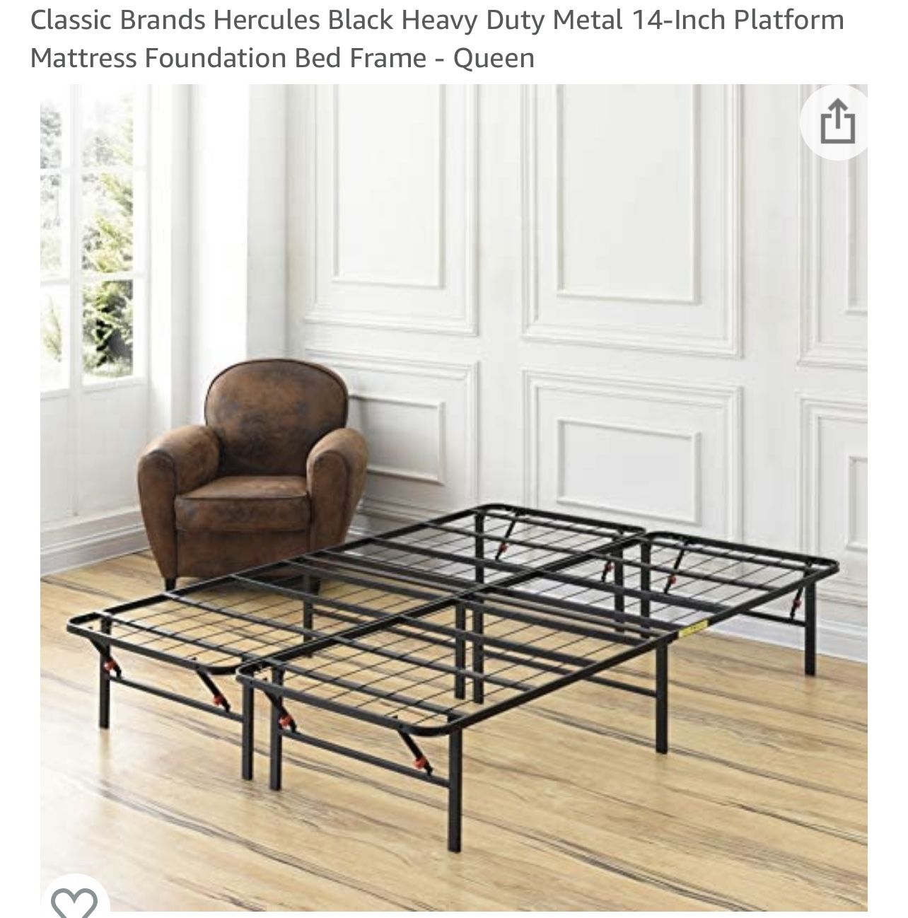 Full/Queen Bed Frame w/ Storage Black