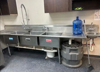 Commercial Stainless Steel 3-Compartment Sink
