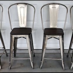 4 Bar Stools Counter Seats