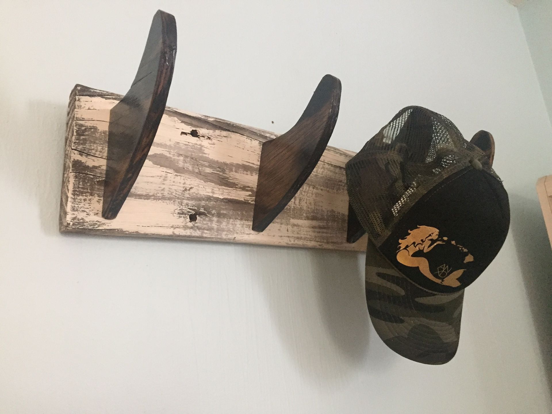 Handmade beachy towel/hat racks