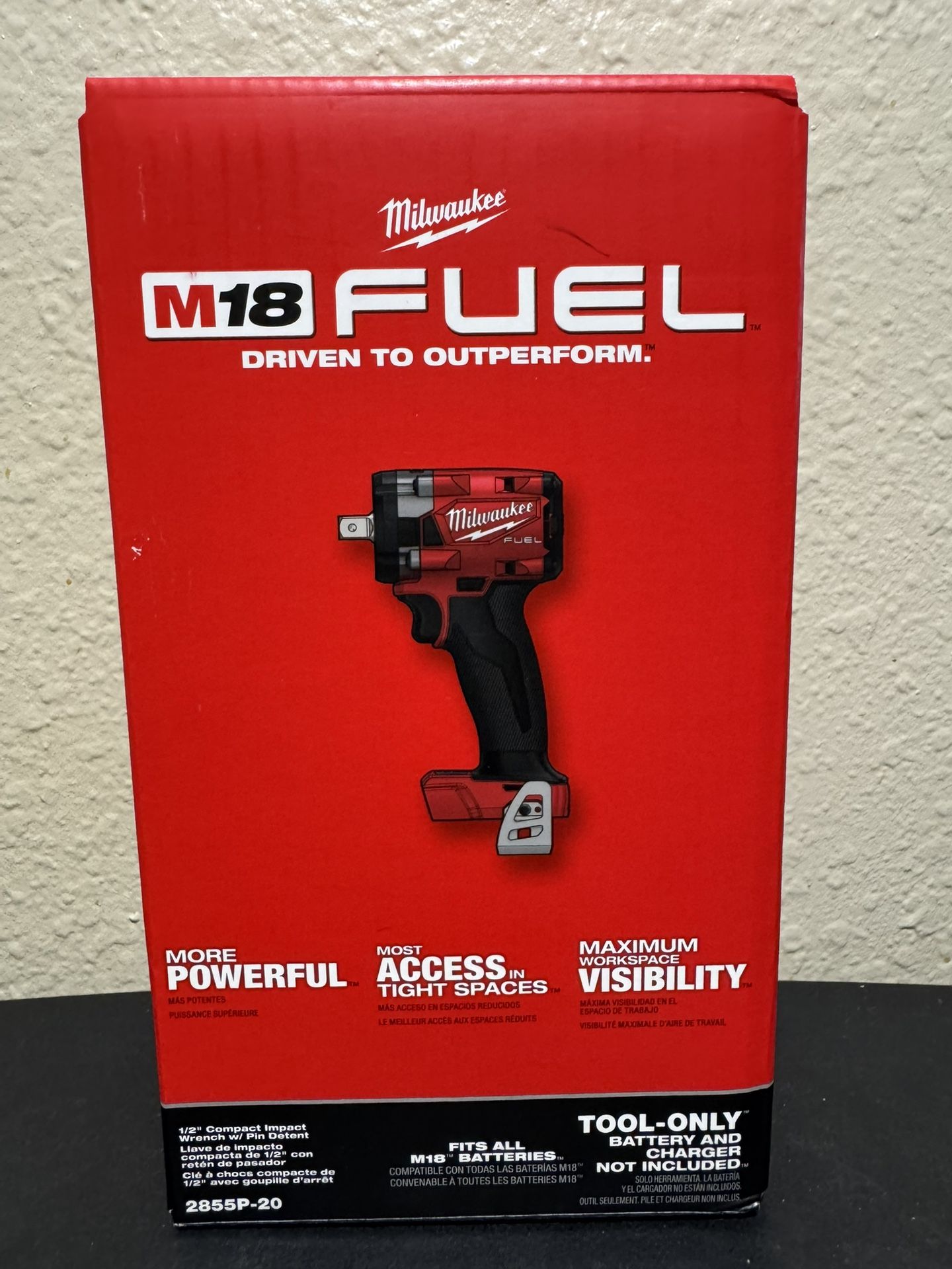 Milwaukee M18 FUEL GEN-3 18V Lithium-Ion Brushless Cordless 1/2 in. Compact Impact Wrench with Pin Detent (Tool-Only)