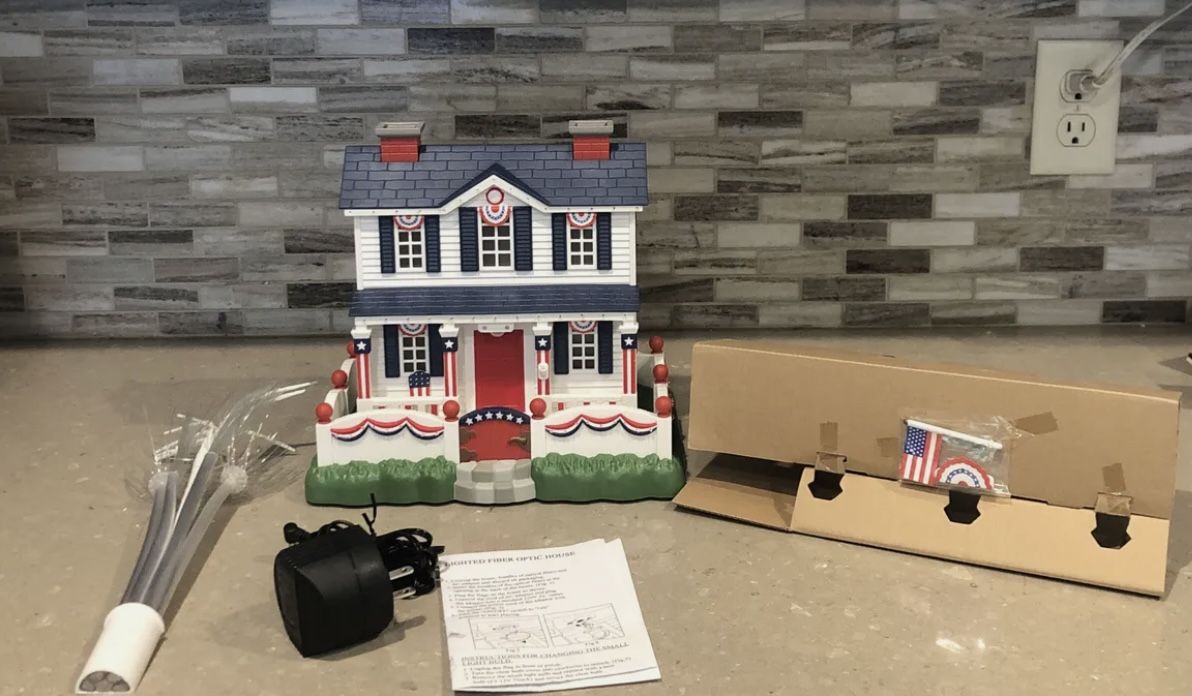 Patriotic Lighted Fiber Optic House