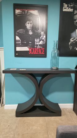 Dark Curved Console Table