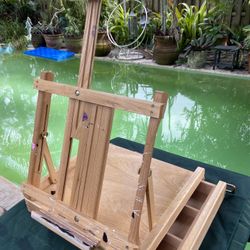 Tabletop Easel/Pochade Portable With Storage Drawer