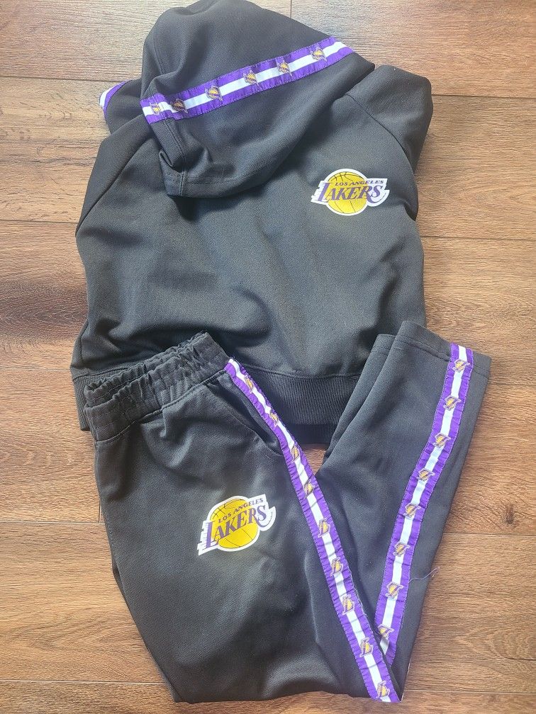 NBA LA Lakers Logo Crop Hoodie and Joggers Women's Sz M