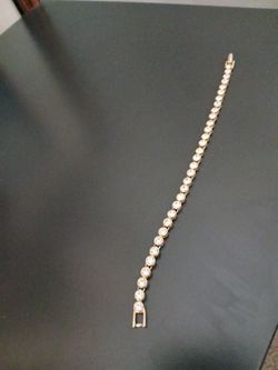 Clear Rhinestone tennis style chain bracelet