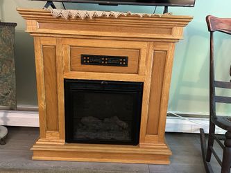 Standing Electric Wooden Fireplace Heater