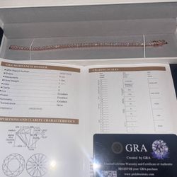 3MM Rose Gold Plated Bracelet 7.5IN – GRA Certified – Passes Diamond Tester