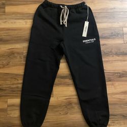 Essentials FW24 Black Fleece Sweatpants Size Medium 