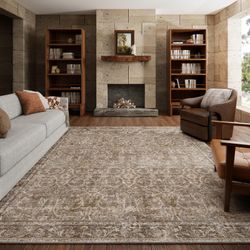 Washable Area Rug 6x9 Ultra Soft Non-Slip Vintage Boho BrownCamelMulti