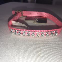 Small Pink Crystal Dog Collar 