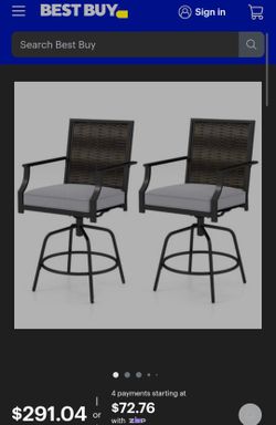Outdoor patio wickerset 2 bar stools