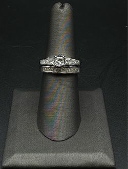 💍 1.16 CTW Natural Diamond Princess Cut Bridal Set – 14K White Gold 💍