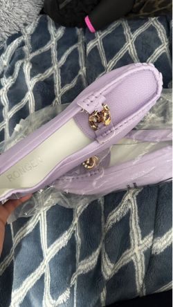 light purple leather loafers ( RONGEN)