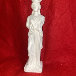 Vintage 9.75 Inch Greek Alabaster Kariatis Imported From Greece