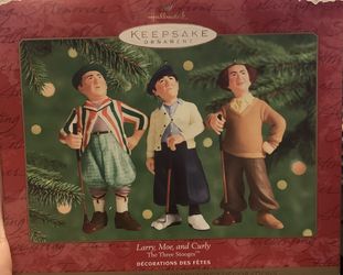 Larry, Moe, and Curly “ The Three Stooges” 2000 Hallmark Christmas Ornament