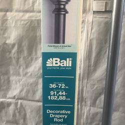 Bali Dark Nickel Drapery Curtain Rod 36”-72” Home Decor