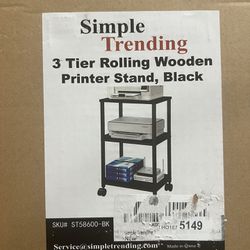 3-Tier Rolling Printer Cart with Storage Shelves/ Printer Stand/ New