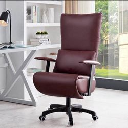 Executive Home Ergonomic Office Chair Reclining Office Chair with Foot Rest & Headrest, High-Back PU