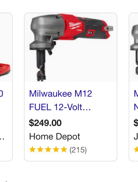 Milwaukee Cordless Nibbler With Battery Used