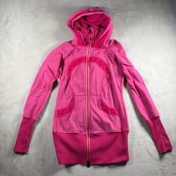 Vintage Lululemon Pure Balance Women’s Size 4 Pink Full Zip Hooded Jacket #1038