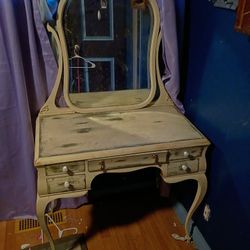 Antique Makeup Vanity
