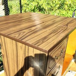 Sewing Machine Cabinet With Fold Out Cutting Table 