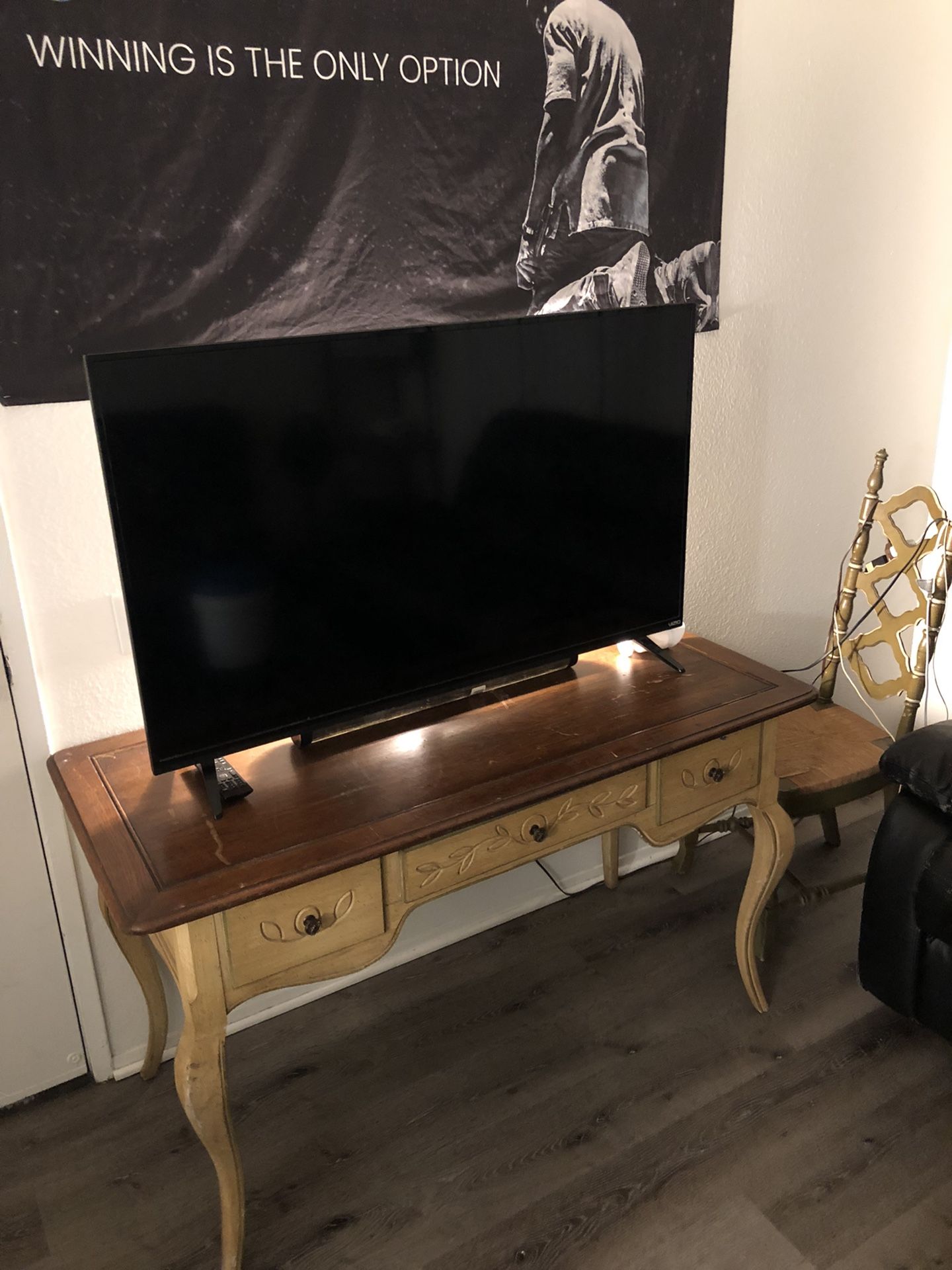 Antique tv Stand And Chair With Or without Tv