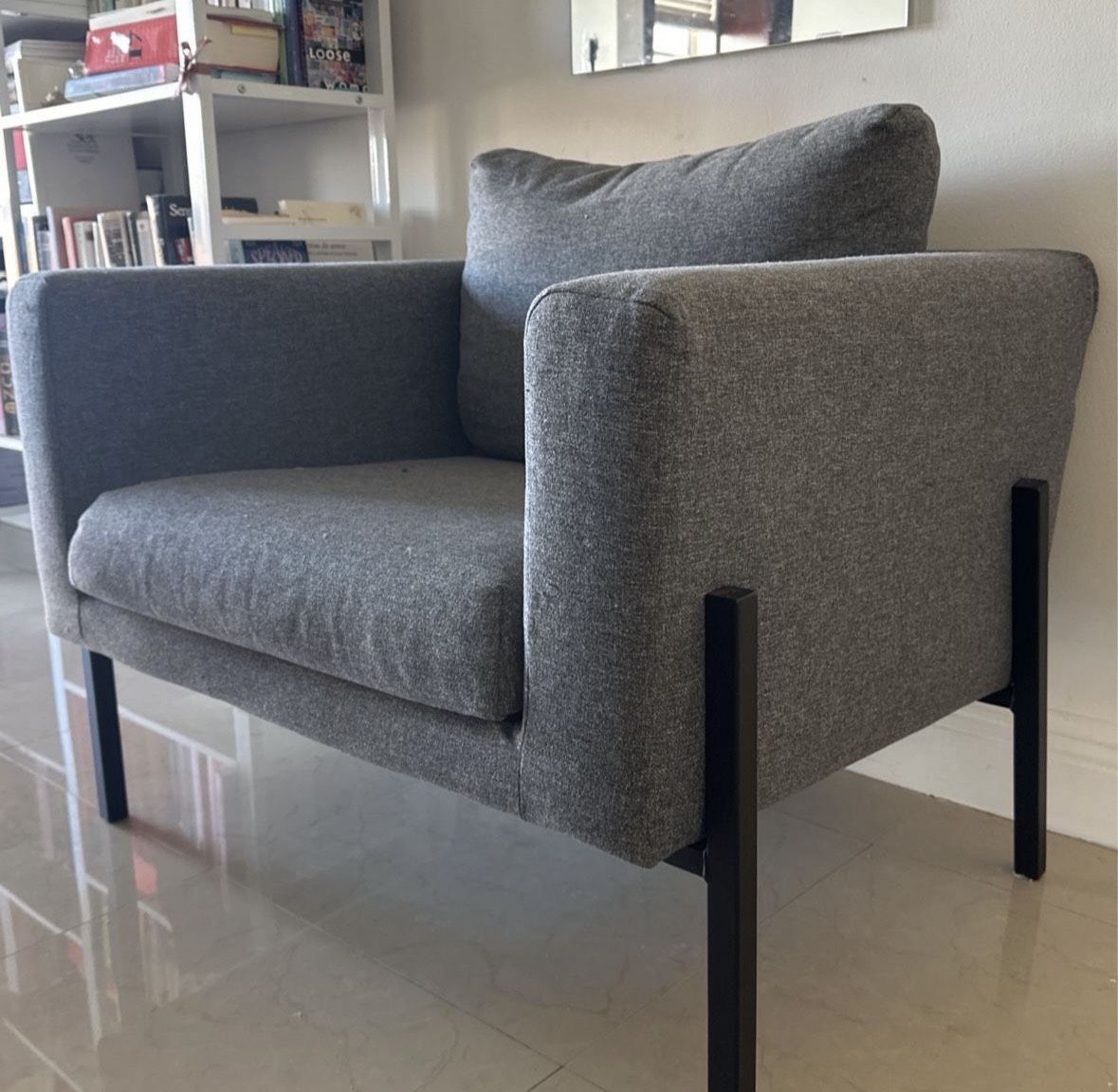 Grey Armchair / Lounge Chair / Accent Chair / Mid Century Modern