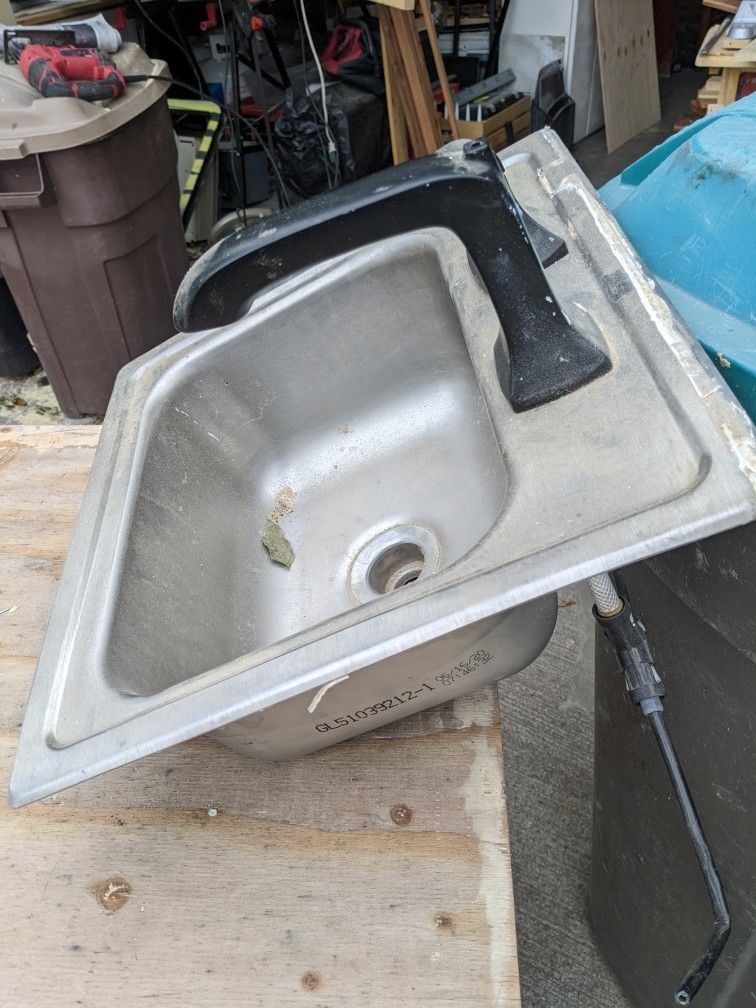 ELKAY Stainless Steel Sink Matte Black KOHLER Faucet (RV/Camper/Tiny Home)